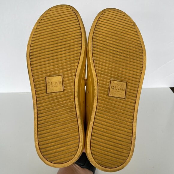 CLAE Bradley Sneaker Yellow Leather Lace Up Womens 7 - Picture 3 of 8